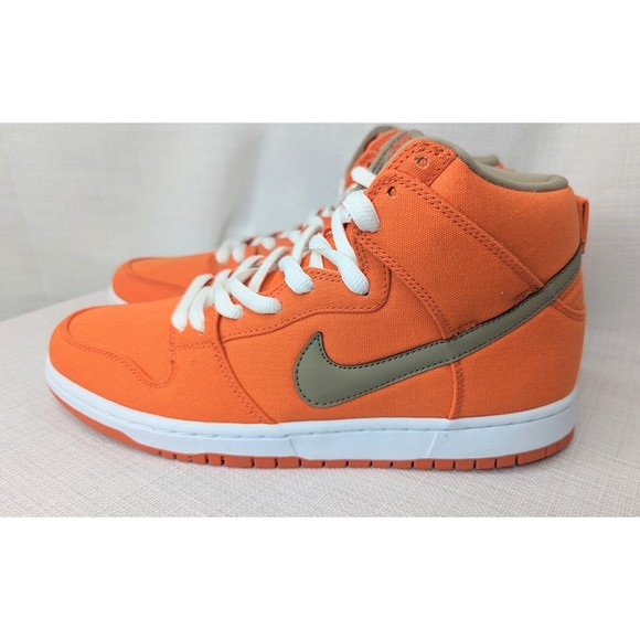 Nike MEN\'S Dunk High Pro SB Urban Orange Bamboo White SIZE 9 NEW